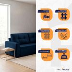 Sofá de Canto Ibarra 4 Lugares com Chaise 186CM Azul King House