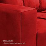 Sofá de Canto com Chaise Ibarra 4 Lugares Vermelho Suede King House