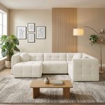 Sofá de Canto Vicente 4 Lugares Retrátil 272CM Off White D'Rossi