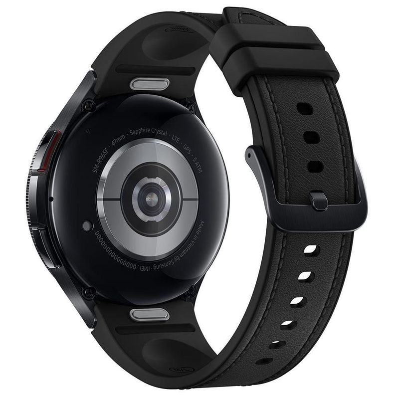 Smartwatch samsung galaxy watch6 classic lte 47mm grafite tela super amoled de 147", bluetooth, wi-fi, gps, nfc e google wear os
