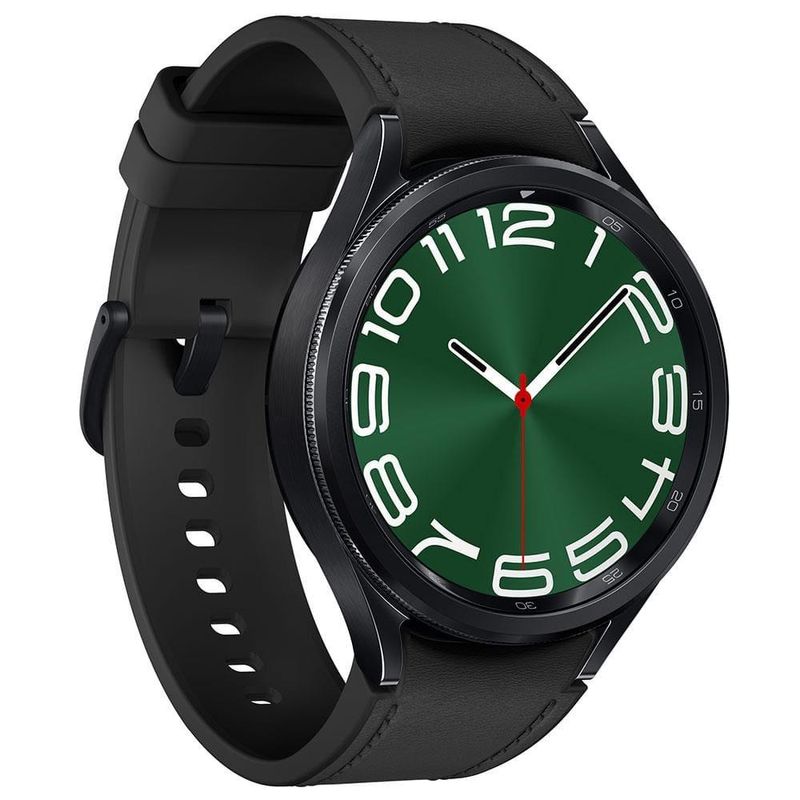Smartwatch samsung galaxy watch6 classic lte 47mm grafite tela super amoled de 147", bluetooth, wi-fi, gps, nfc e google wear os