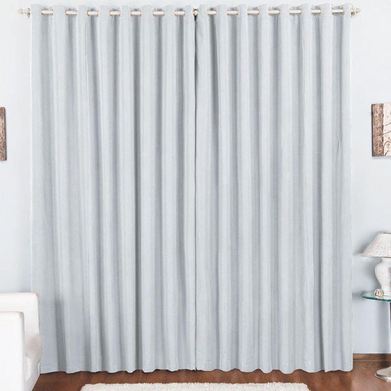 Cortina pryme 3 metros sala quarto em oxford para varão - branca - 100% poliéster