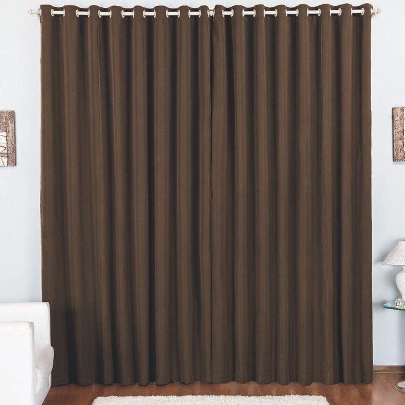 Cortina pryme 3 metros sala quarto em oxford para varão - tabaco - 100% poliéster
