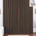 Cortina pryme 3 metros sala quarto em oxford para trilho comum - tabaco - 100% poliéster