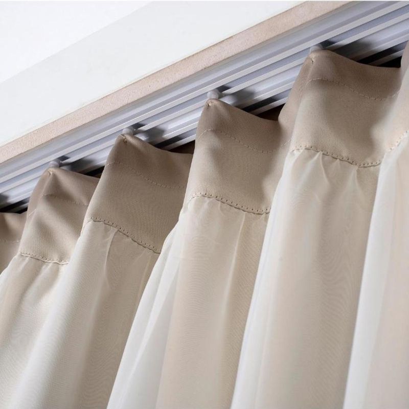 Cortina mirage 3 mts sala quarto blackout voal trilho suisso - bege - 100% poliéster