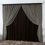 Cortina mirage 3 mts sala quarto blackout voal trilho comum - tabaco - 100% poliéster