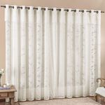 Cortina 4 mts sala quarto luna renda para varão baratissima palha - 100% poliéster