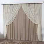 Cortina mirage 3 mts sala quarto blackout voal trilho comum - avelã - 100% poliéster