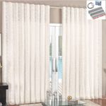Cortina 4 mt sala quarto renda com voal para trilho comum baratissima palha - 100% poliéster