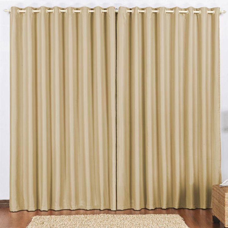 Cortina 3 mts sala quarto escritório blackout para trilho comum - avelã - 100% poliéster