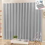 Cortina 3 mts sala quarto escritório blackout para trilho comum - cinza - 100% poliéster