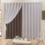 Cortina 2 mts sala quarto voal e semiblackout para varão tabaco - 100% poliéster