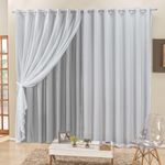 Cortina 2 mts sala quarto voal e semiblackout para trilho suisso cinza - 100% poliéster