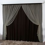 Cortina 2 mts sala quarto escritório blackout voal trilho suisso - tabaco - 100% poliéster