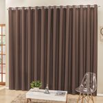 Cortina 2 mts sala quarto escritório semiblackout para trilho comum tabaco - 100% poliéster