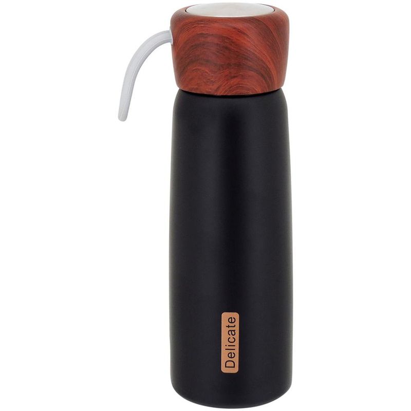 Garrafa térmica parede dupla inox preto 500ml delicate 22x7x7cm
