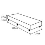 Base box para colchão de solteiro castor class 39x78x188 cm - cinza/preto
