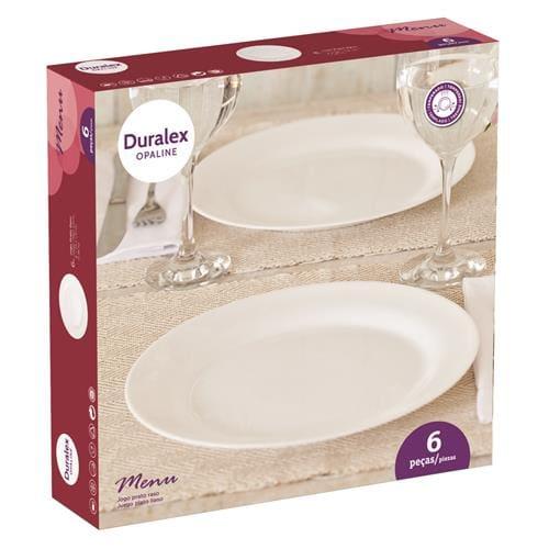 Conjunto de pratos rasos duralex opaline – 6 peças