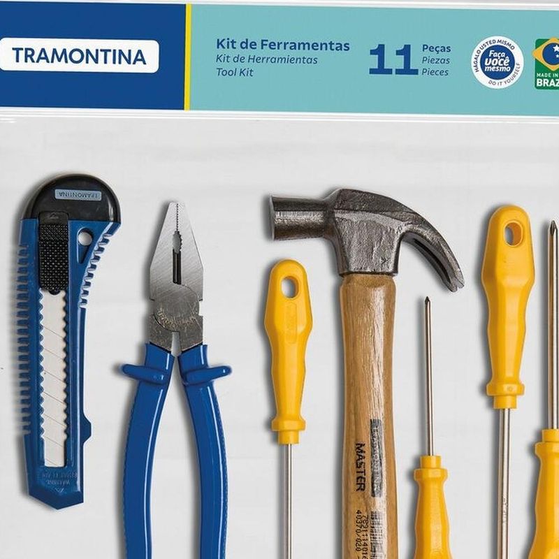 Kit de ferramentas completo tramontina 11 peças para reparos domésticos e profissionais