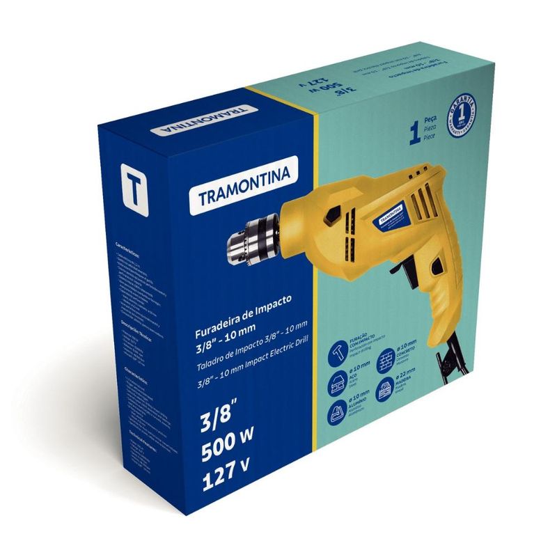 Furadeira de impacto tramontina 500 w 127 v 3/8
