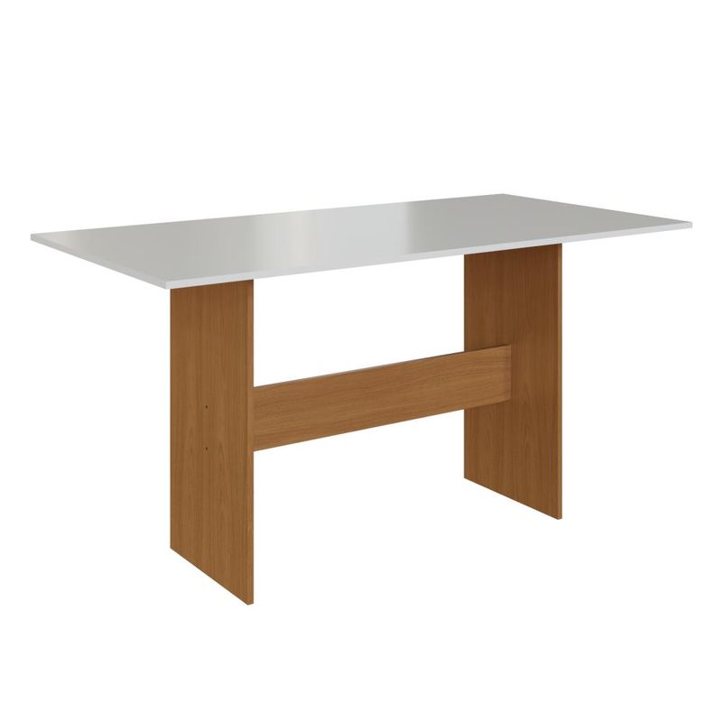 Conjunto de mesa retangular com 6 cadeiras indekes orquídea freijó/off white