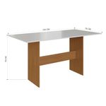 Conjunto de mesa retangular com 6 cadeiras indekes orquídea freijó/off white