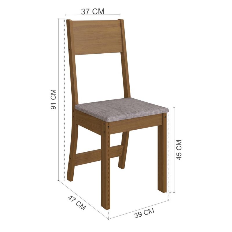Conjunto de mesa retangular com 6 cadeiras indekes orquídea freijó/off white
