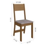 Conjunto de mesa retangular com 6 cadeiras indekes orquídea freijó/off white