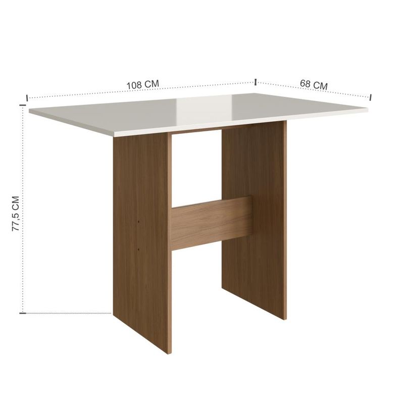 Conjunto de mesa retangular com 6 cadeiras indekes orquídea freijó/off white