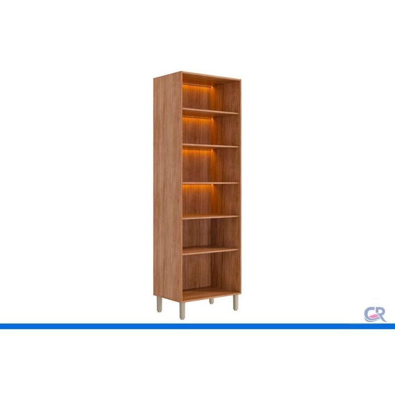 Cristaleira Esplêndida Led Reflecta 2 Portas 6 Prateleiras MDF com LED Cinamomo MGM