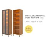 Cristaleira Esplêndida Led Reflecta 2 Portas 6 Prateleiras MDF com LED Cinamomo MGM