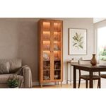 Cristaleira Esplêndida Led Reflecta 2 Portas 6 Prateleiras MDF com LED Cinamomo MGM
