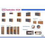 Cristaleira Esplêndida Led Reflecta 2 Portas 6 Prateleiras MDF com LED Cinamomo MGM