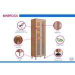 Cristaleira Esplêndida Led Reflecta 2 Portas 6 Prateleiras MDF com LED Cinamomo MGM