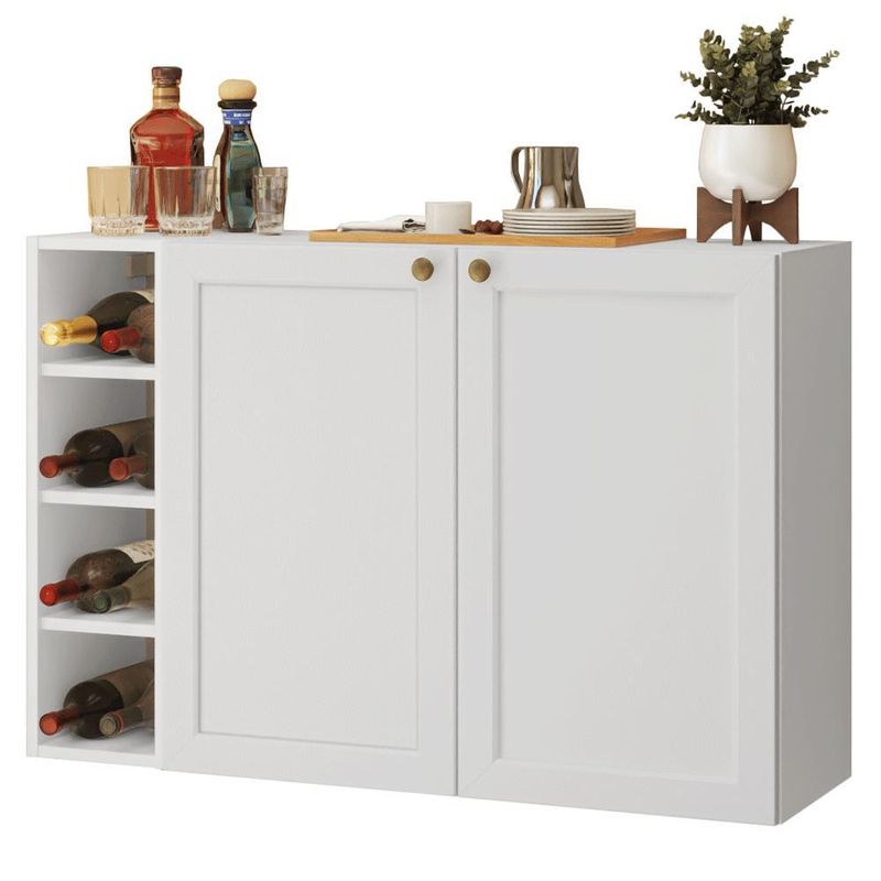 Buffet aparador com adega 100cm 2 portas branco vik madesa 16