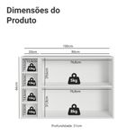 Buffet aparador com adega 100cm 2 portas branco vik madesa 16