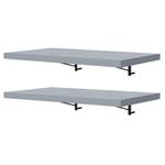 Kit 2 prateleiras suspensas para cozinha madesa 60 cm com mão francesa - cinza