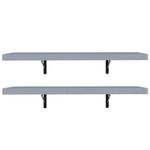 Kit 2 prateleiras suspensas para cozinha madesa 60 cm com mão francesa - cinza