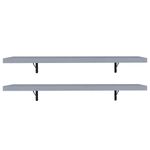 Kit 2 prateleiras suspensas para cozinha madesa 80 cm com mão francesa - cinza