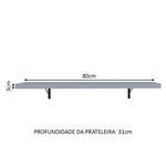 Kit 2 prateleiras suspensas para cozinha madesa 80 cm com mão francesa - cinza