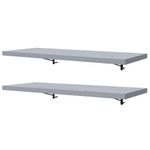 Kit 2 prateleiras suspensas para cozinha madesa 80 cm com mão francesa - cinza