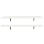 Kit 2 prateleiras suspensas para cozinha madesa 80 cm com mão francesa - branco