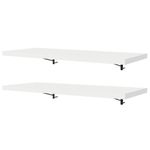 Kit 2 prateleiras suspensas para cozinha madesa 80 cm com mão francesa - branco