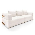 Sofá Scott 3 Lugares com Chaise 220CM Off White Bouclé Lucas Home