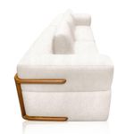 Sofá Scott 3 Lugares com Chaise 220CM Off White Bouclé Lucas Home