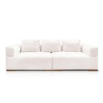 Sofá Scott 3 Lugares com Chaise 220CM Off White Bouclé Lucas Home