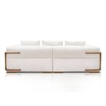 Sofá Scott 3 Lugares com Chaise 220CM Off White Bouclé Lucas Home