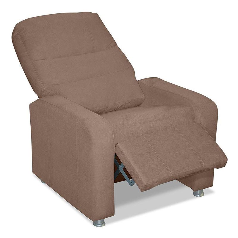 Poltrona Decorativa Do Papai Reclinável Confortável Suede - Lm Decor Cappuccino