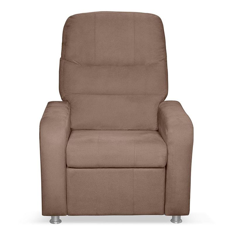 Poltrona Decorativa Do Papai Reclinável Confortável Suede - Lm Decor Cappuccino