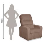 Poltrona Decorativa Do Papai Reclinável Confortável Suede - Lm Decor Cappuccino